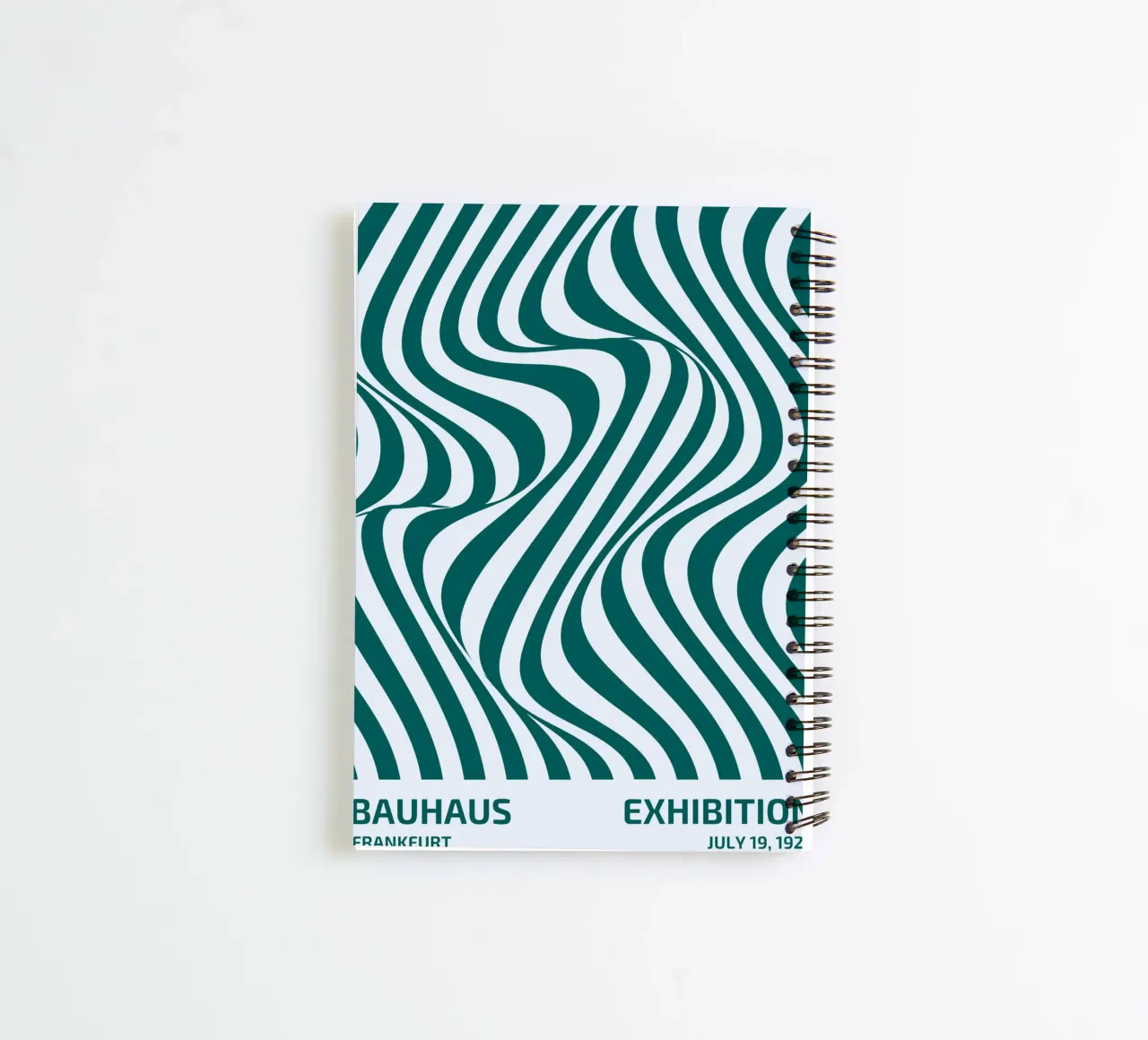 Bauhaus Op-Art Poster - Wavy lines design 1923 spiral notebook by Studio Vibe