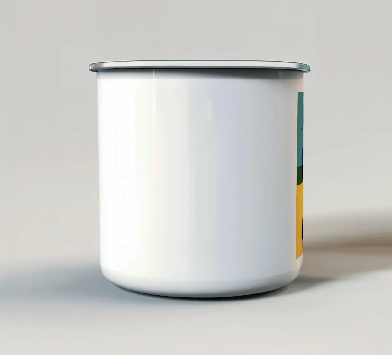 Gatto geometrico tazza in smalto da Manuela