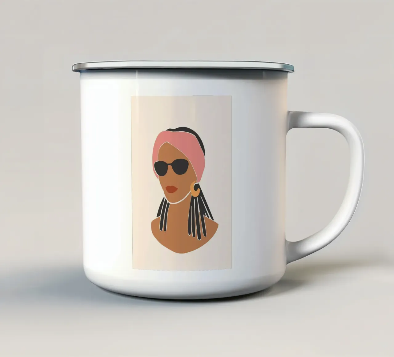 Donna in vetro solare tazza in smalto da Jonathan R NASH