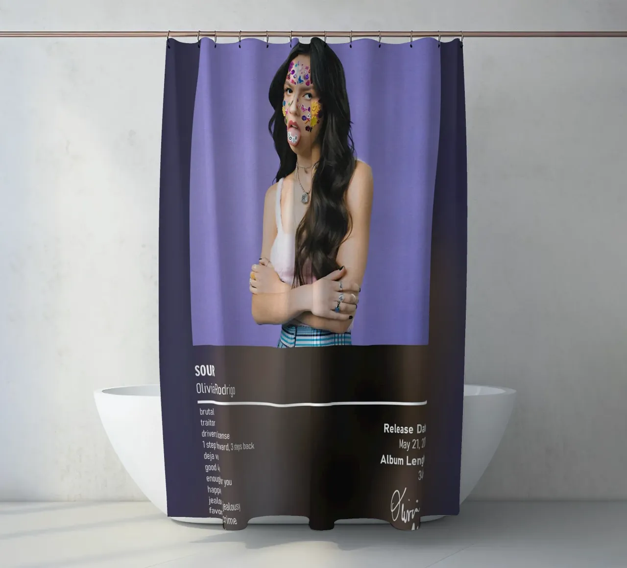 SOUR (2021) by Olivia Rodrigo tenda da doccia da DGUnder