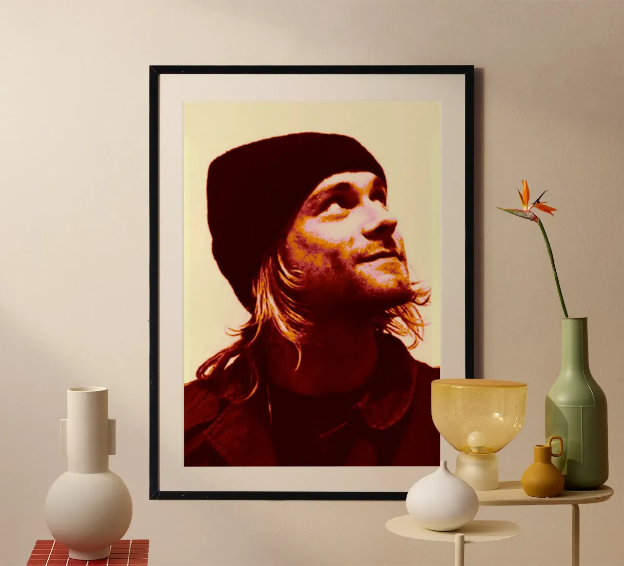 Kurt Cobain grunge poster con telaio in plastica da Lembayung art