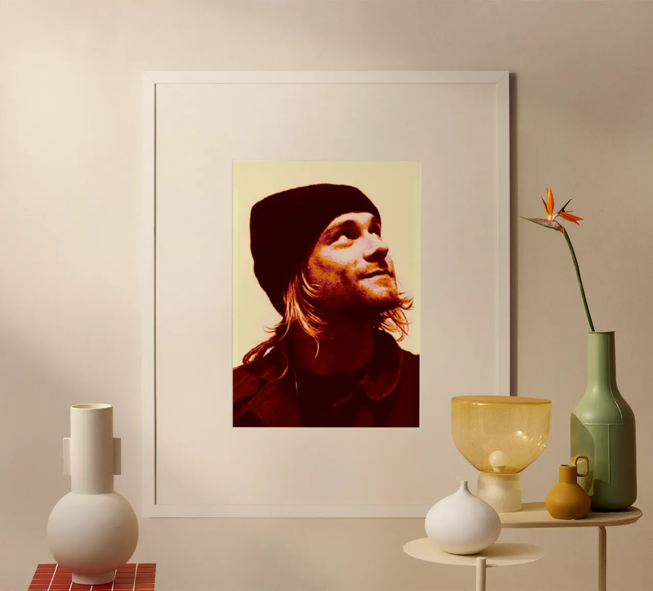 Kurt Cobain grunge poster con telaio in plastica da Lembayung art