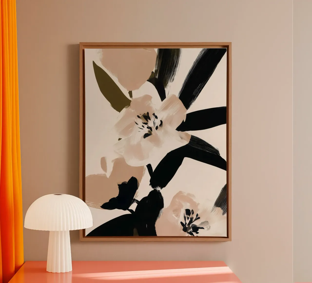 Blush Noir 1 tela con Cornice a cassetta da Seed & Signal