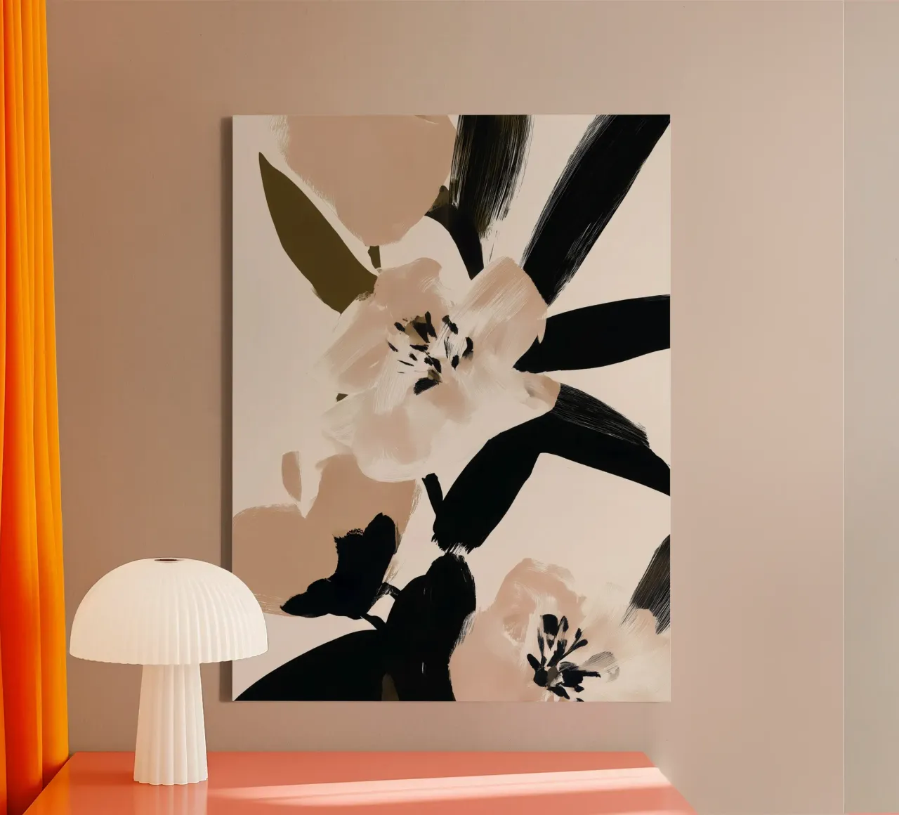 Blush Noir 1 tela con Cornice a cassetta da Seed & Signal