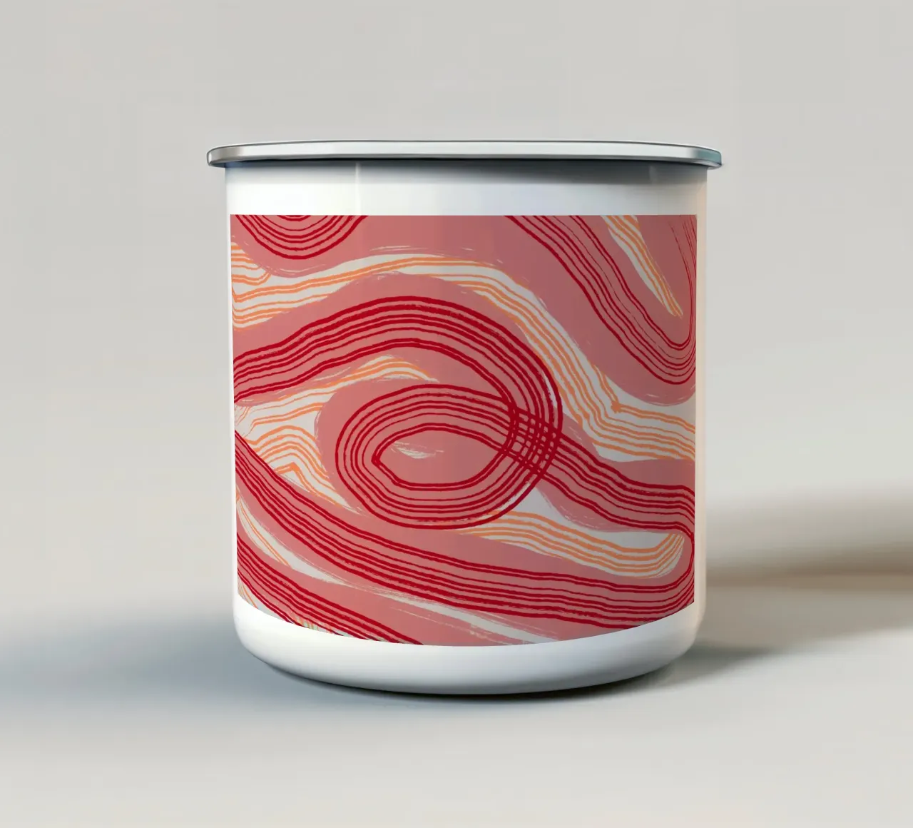 Astrazione delle linee 22 tazza in smalto da Little Dean