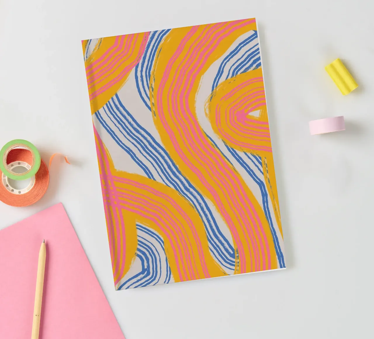 Linienabstraktion 23 Notizbuch von Little Dean