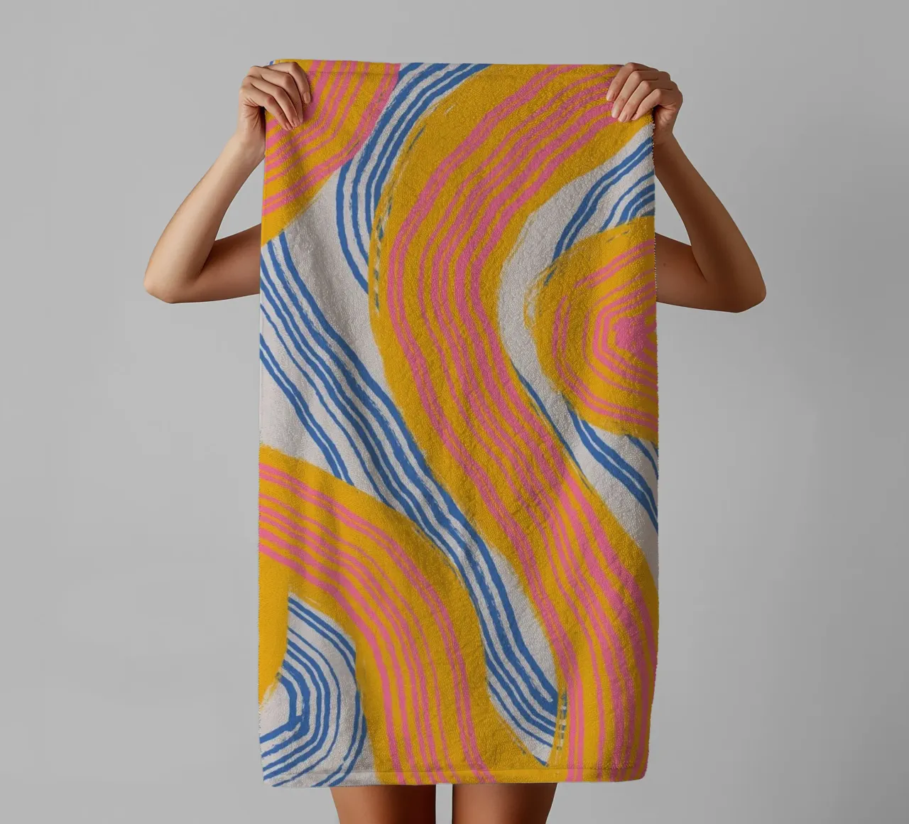 Line abstraction 23 towel by Little Dean