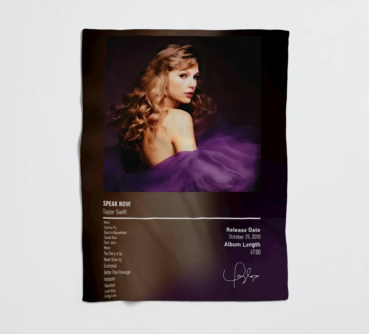 Speak Now (2010)  Taylor Swift coperta in pile da DGUnder