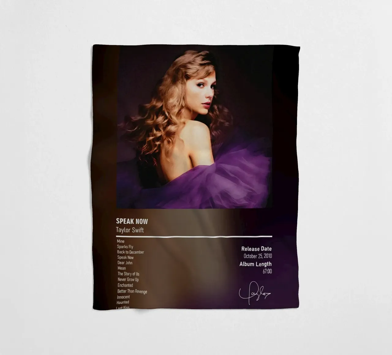 Speak Now (2010)  Taylor Swift coperta in pile da DGUnder
