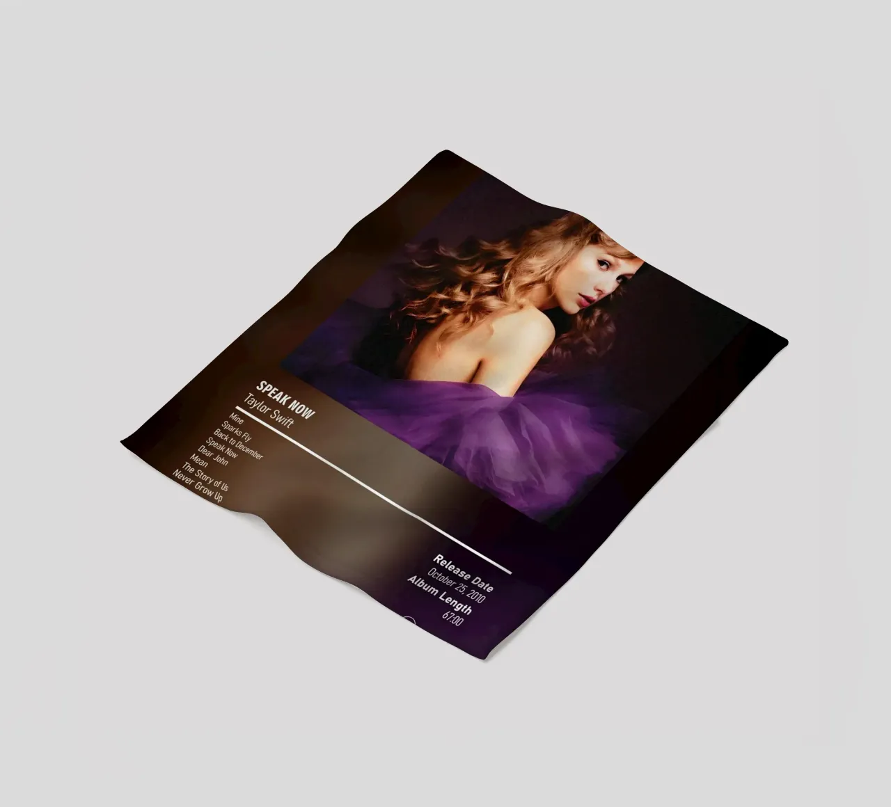 Speak Now (2010)  Taylor Swift coperta in pile da DGUnder