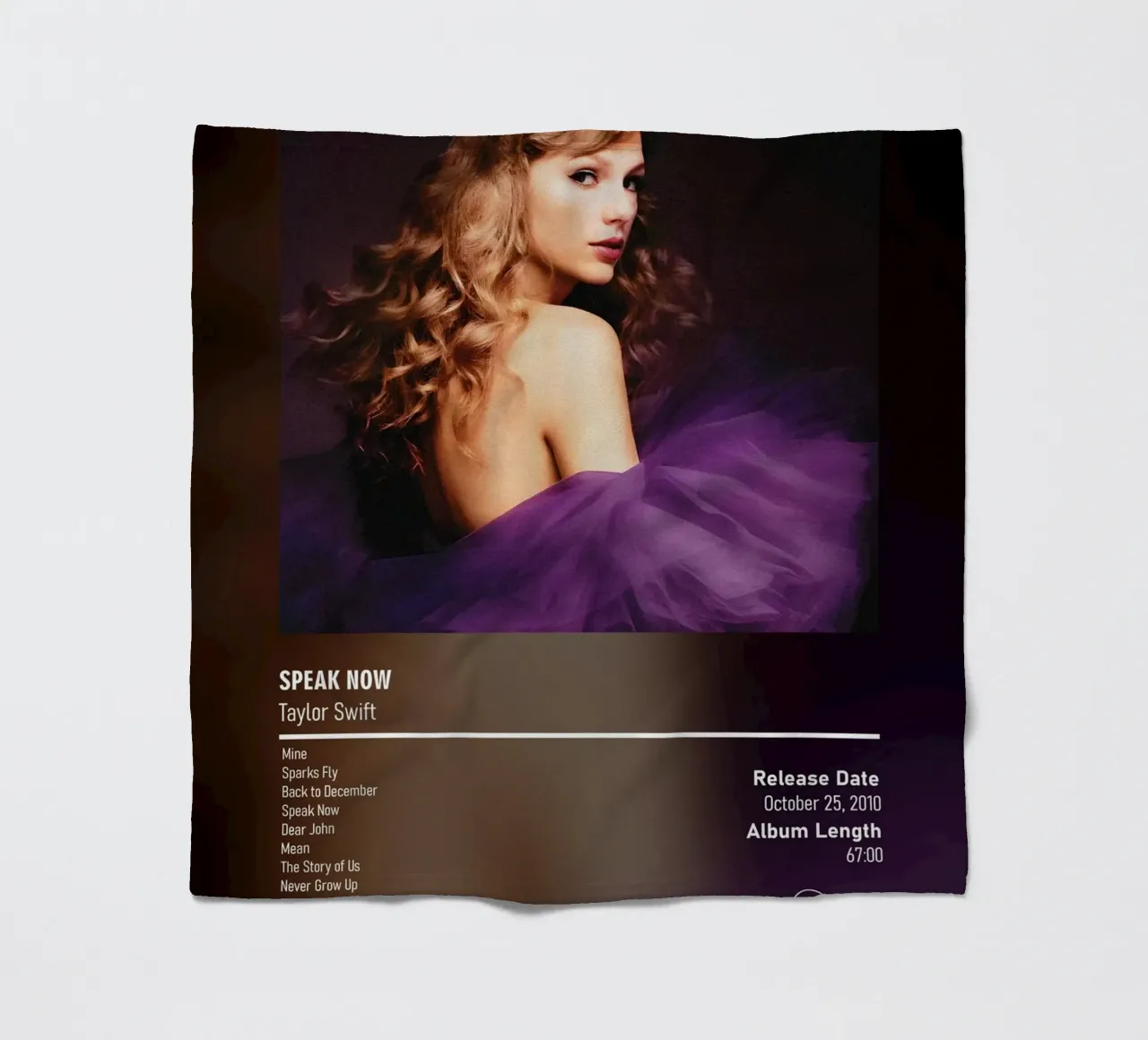 Speak Now (2010)  Taylor Swift coperta in pile da DGUnder