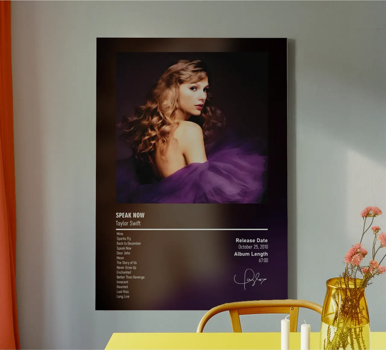 Speak Now (2010)  Taylor Swift tela con Cornice a cassetta da DGUnder