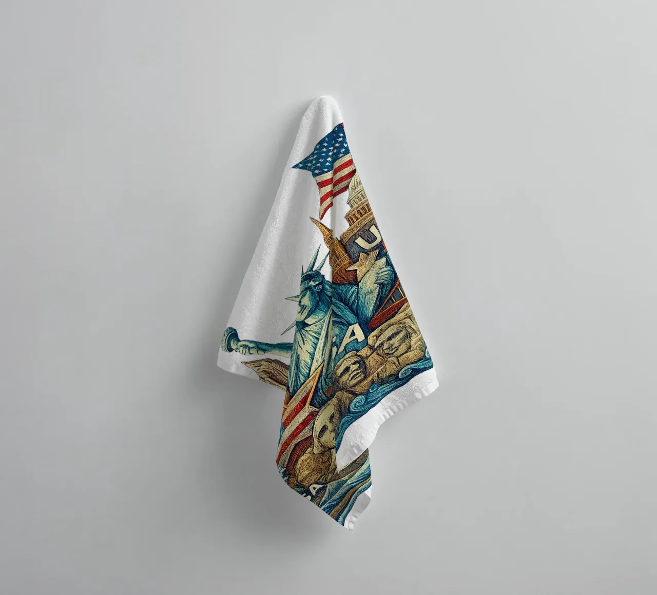 FREE USA U.S.A. towel by Vintage Van Gogh