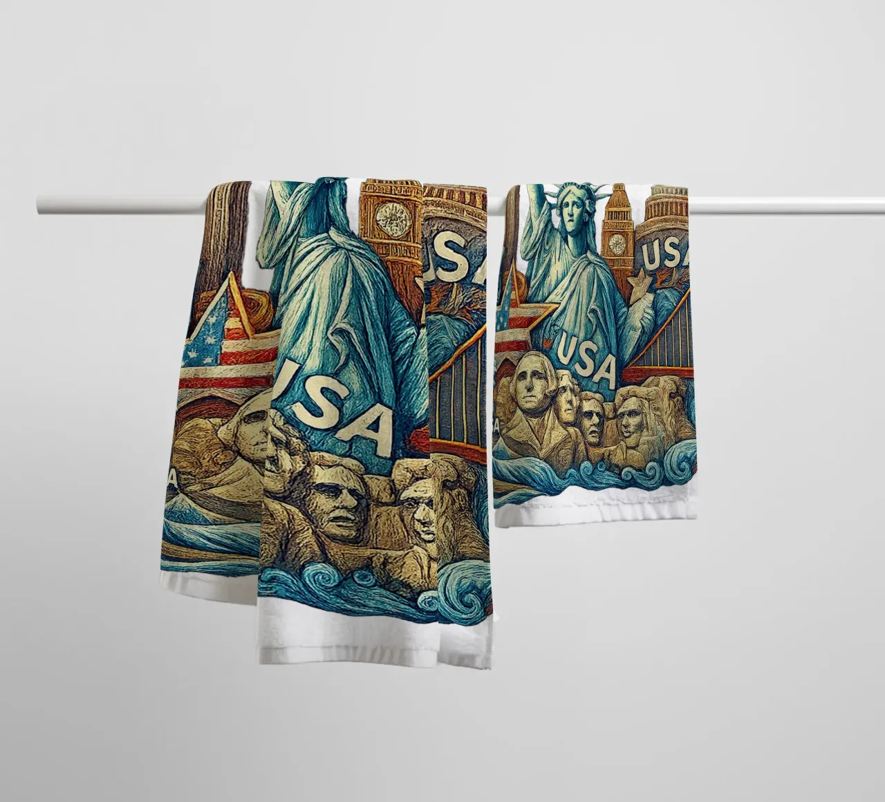 FREE USA U.S.A. towel by Vintage Van Gogh