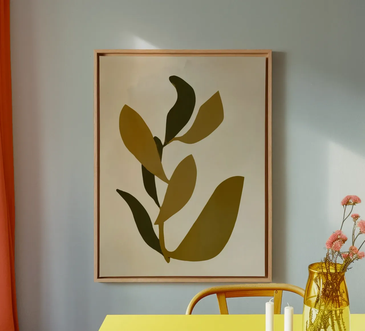 Studio sulla foglia d'oro 1 tela con Cornice a cassetta da Seed & Signal