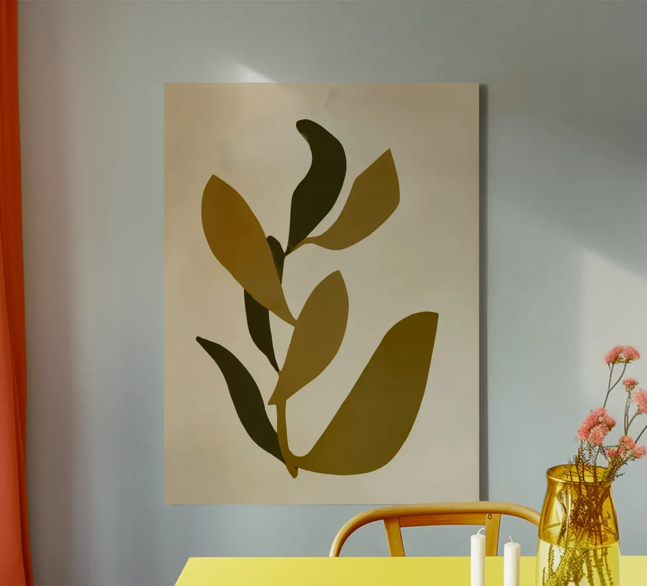 Studio sulla foglia d'oro 1 tela con Cornice a cassetta da Seed & Signal