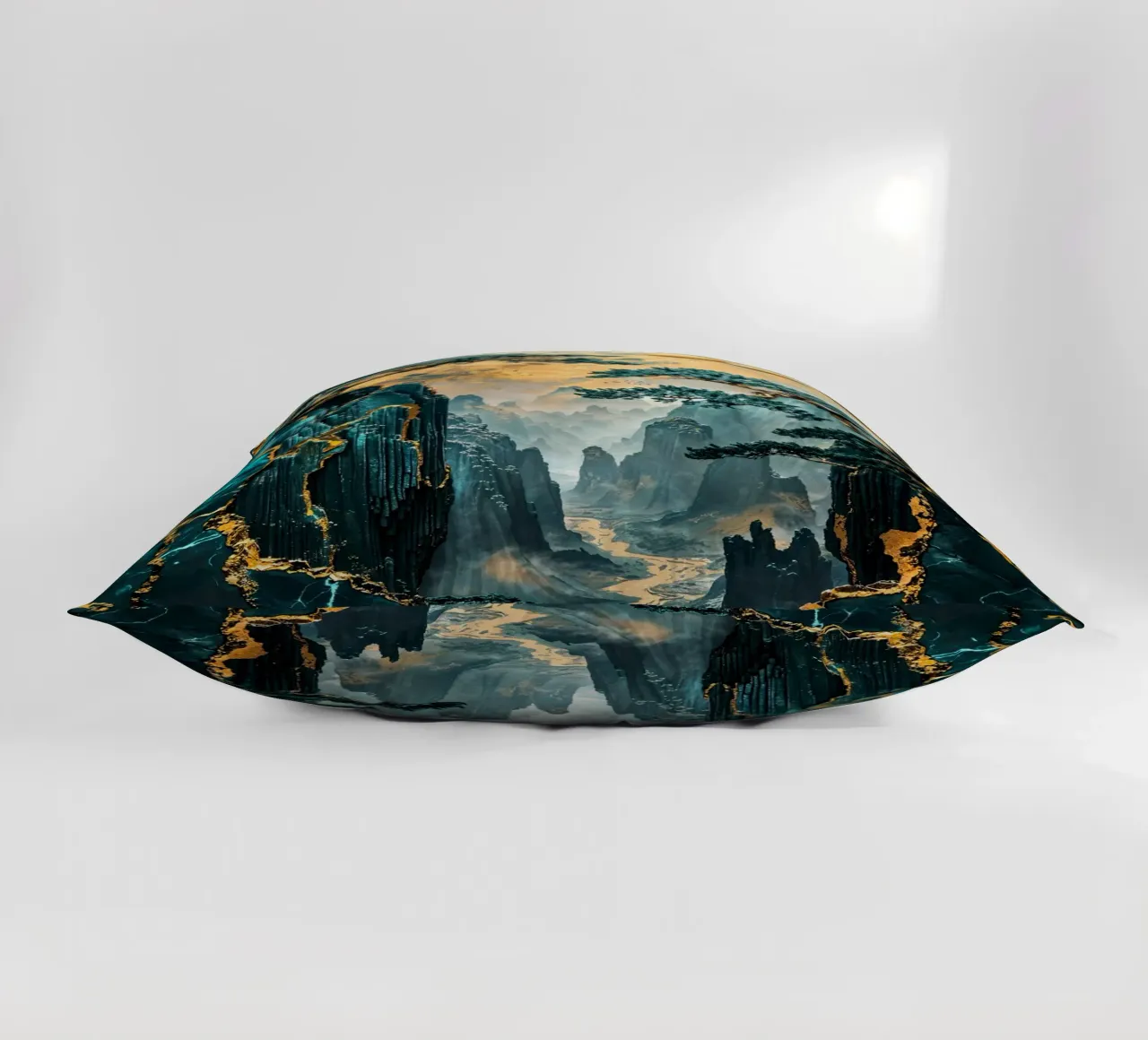 Kintsugi Mountain Realm cuscino da Pixaverse