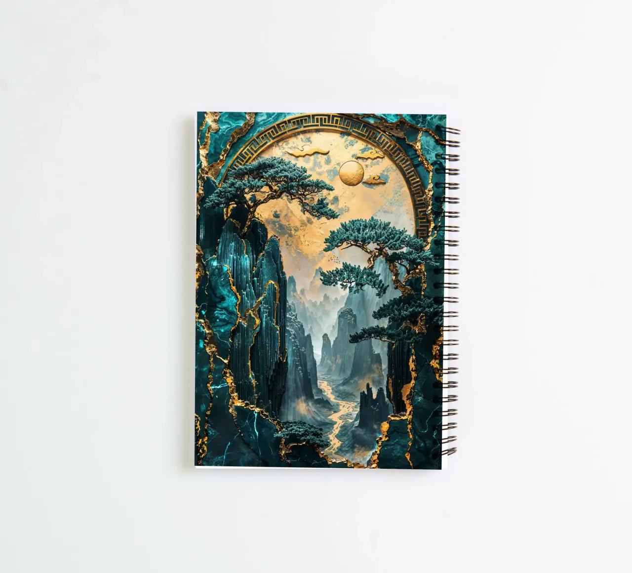 Kintsugi Mountain Realm spiral notebook by Pixaverse