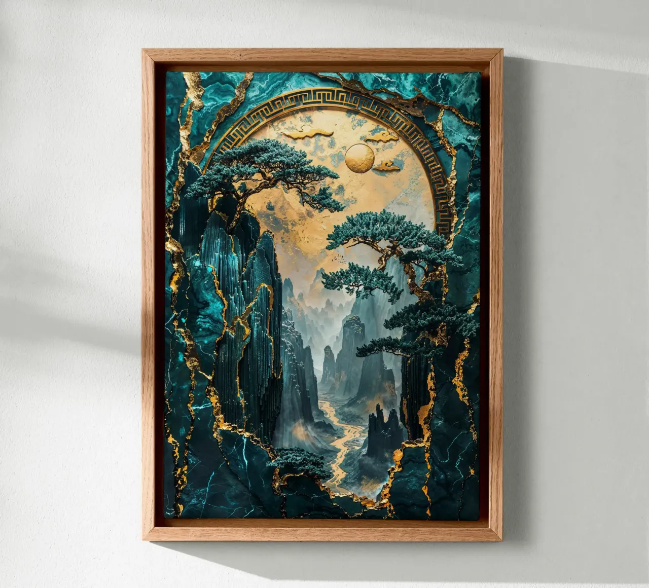 Kintsugi Mountain Realm canvas by Pixaverse