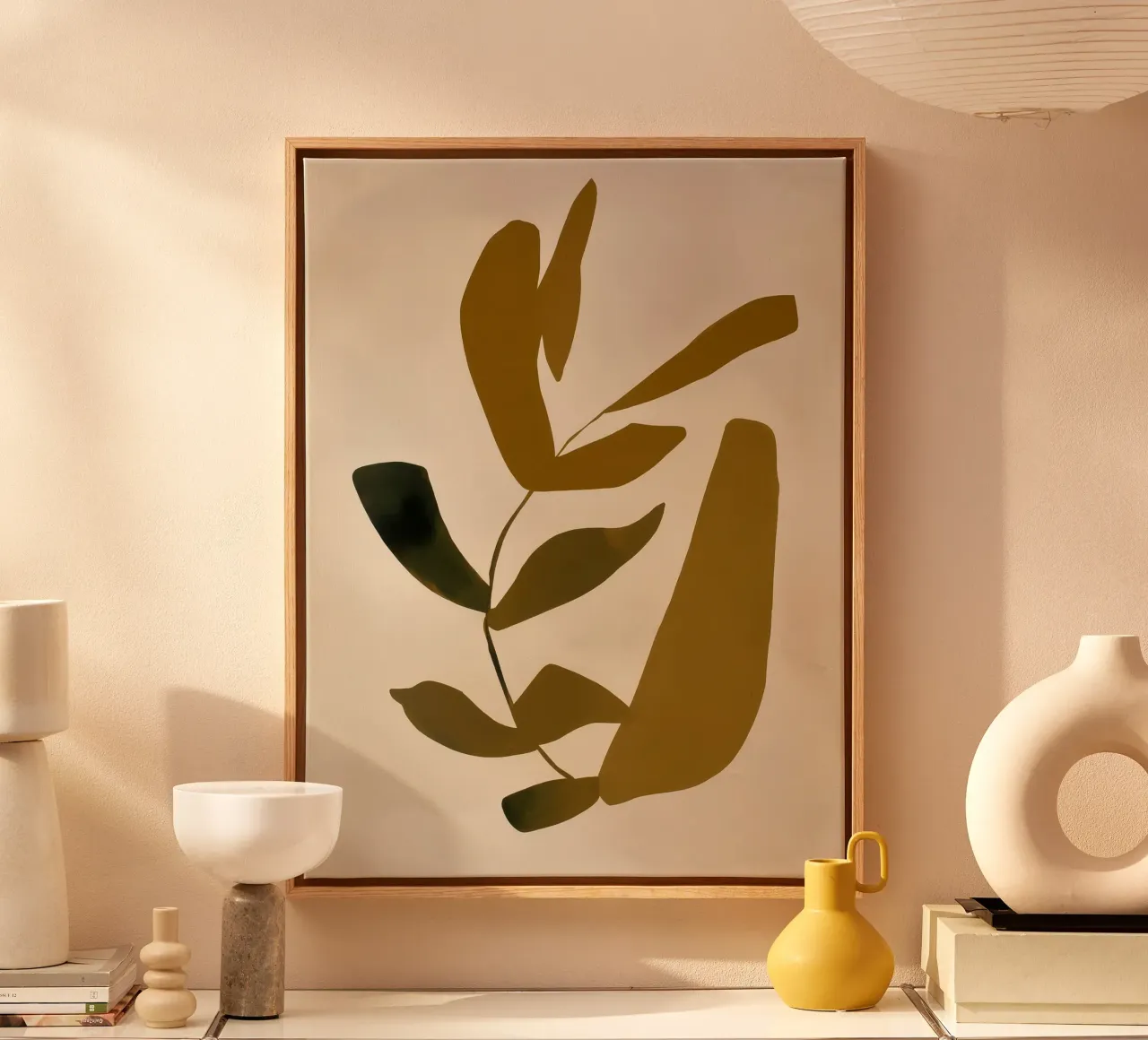 Studio sulla foglia d'oro 2 tela con Cornice a cassetta da Seed & Signal