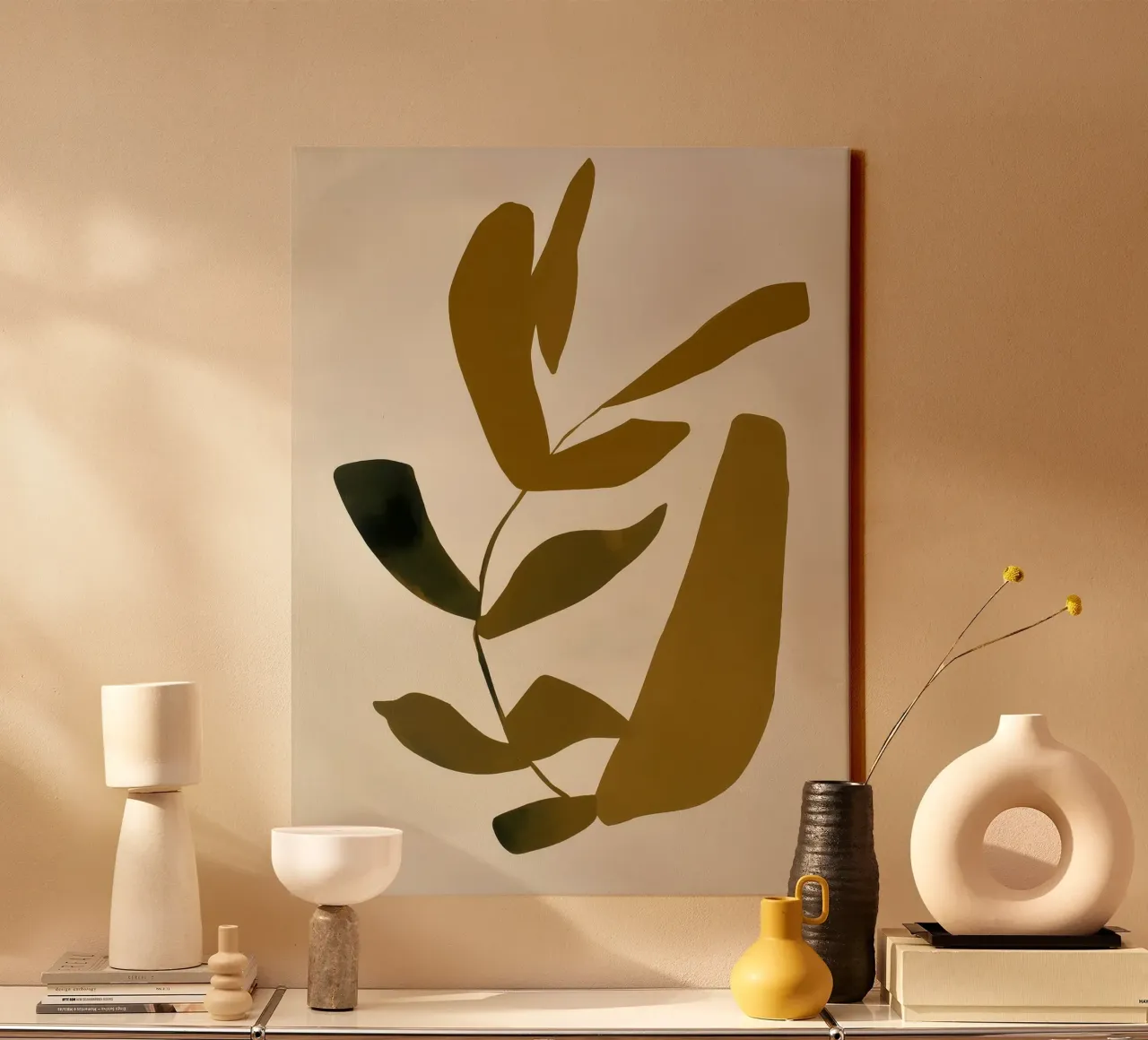 Studio sulla foglia d'oro 2 tela con Cornice a cassetta da Seed & Signal