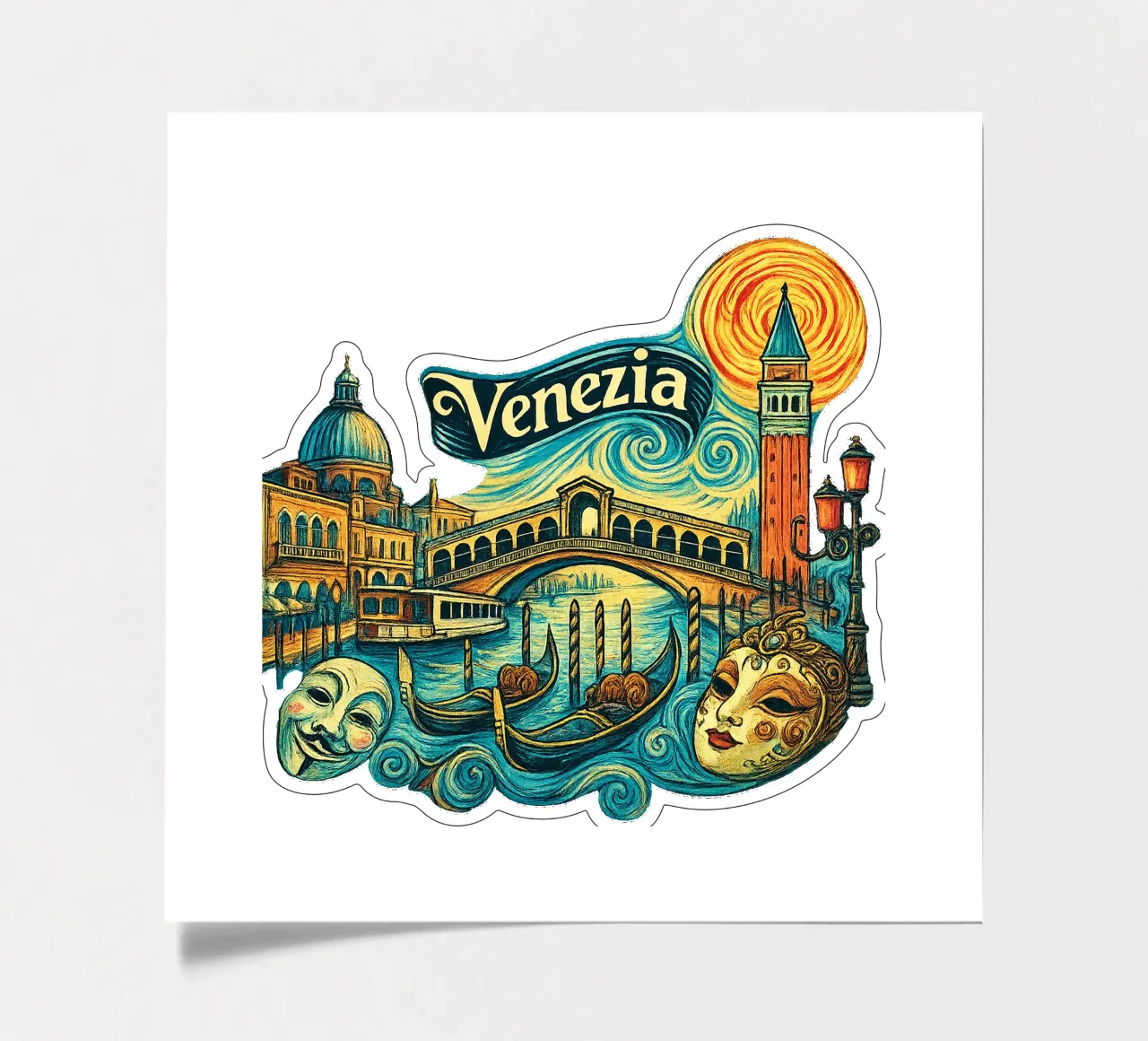 FREE VENICE - VENEDIG sticker sheet by Vintage Van Gogh