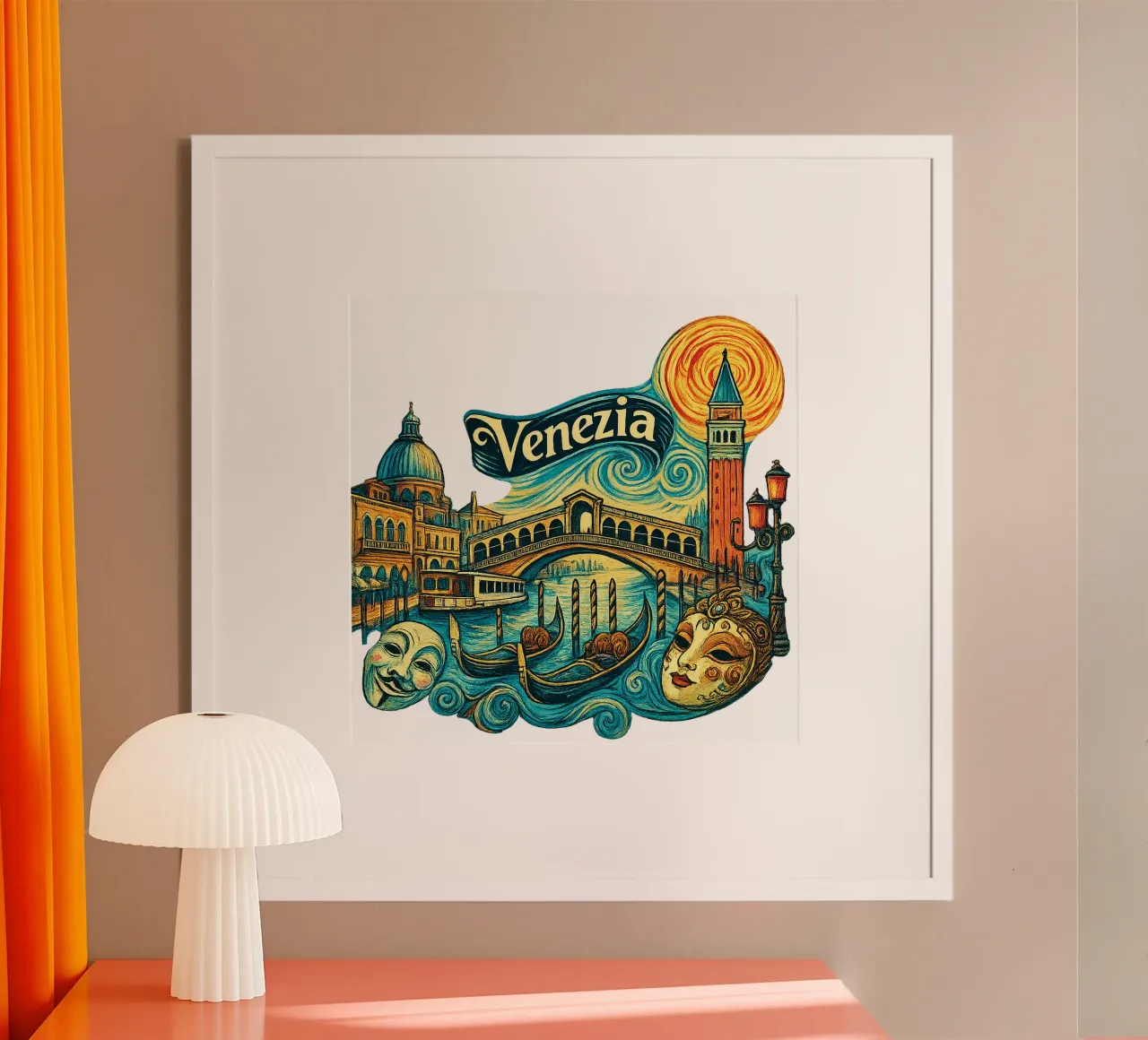 FREE VENICE - VENEDIG poster da Vintage Van Gogh