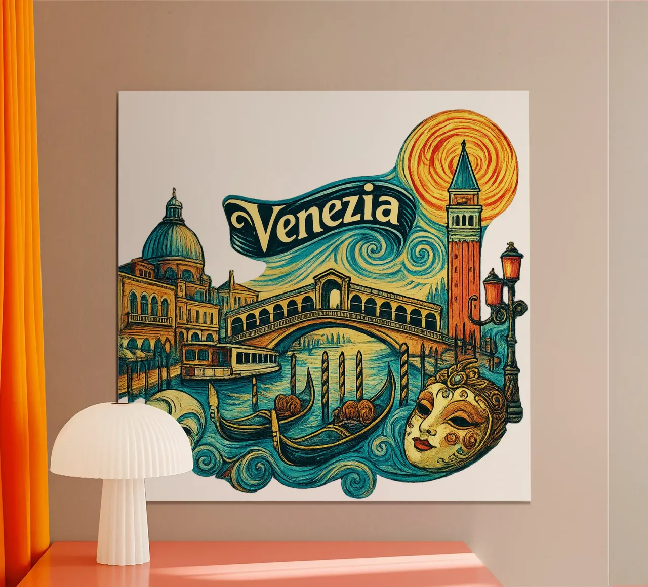 FREE VENICE - VENEDIG poster da Vintage Van Gogh