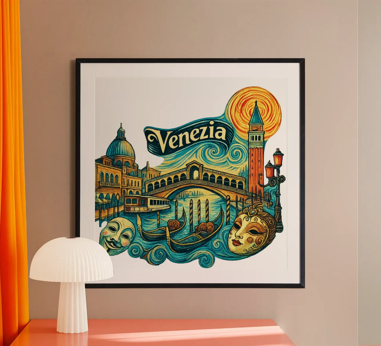 FREE VENICE - VENEDIG poster da Vintage Van Gogh