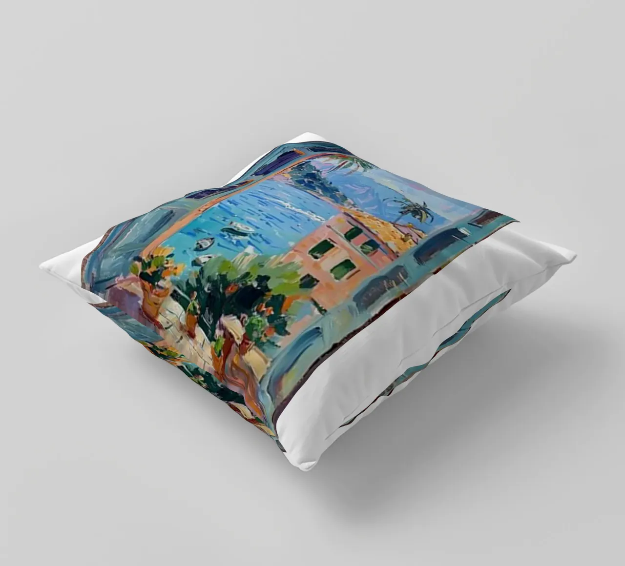 open window see seaside view decorative cushion by briyan shop