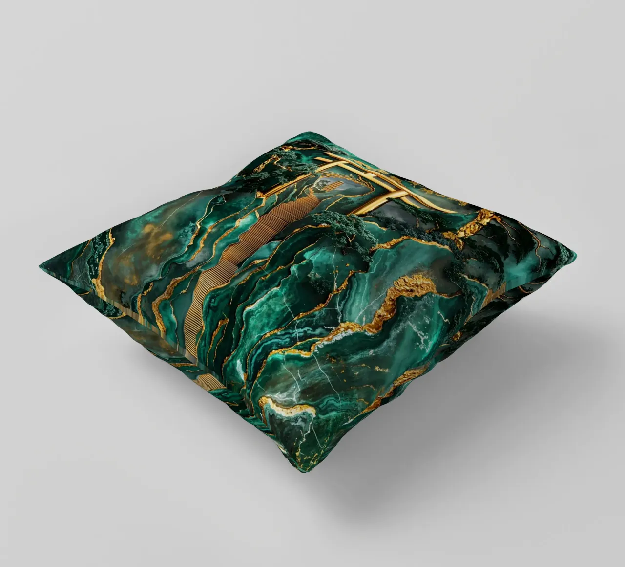 Jade Mountain Torii Path cuscino da Pixaverse