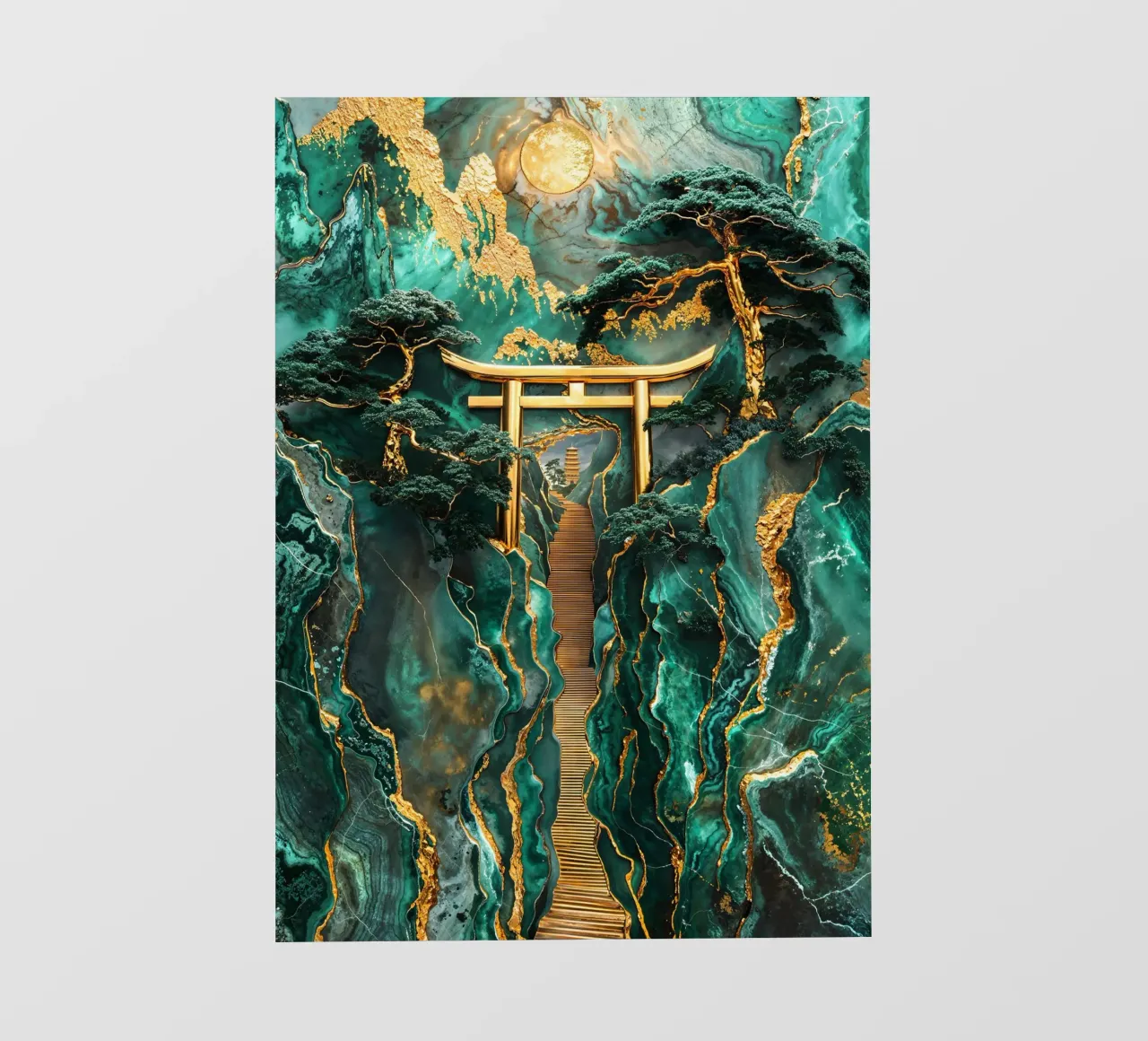 Jade Mountain Torii Path pellicola backlit da Pixaverse