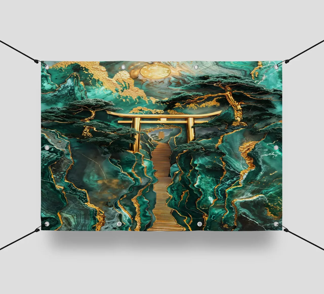 Jade Mountain Torii Path telo in pvc da Pixaverse