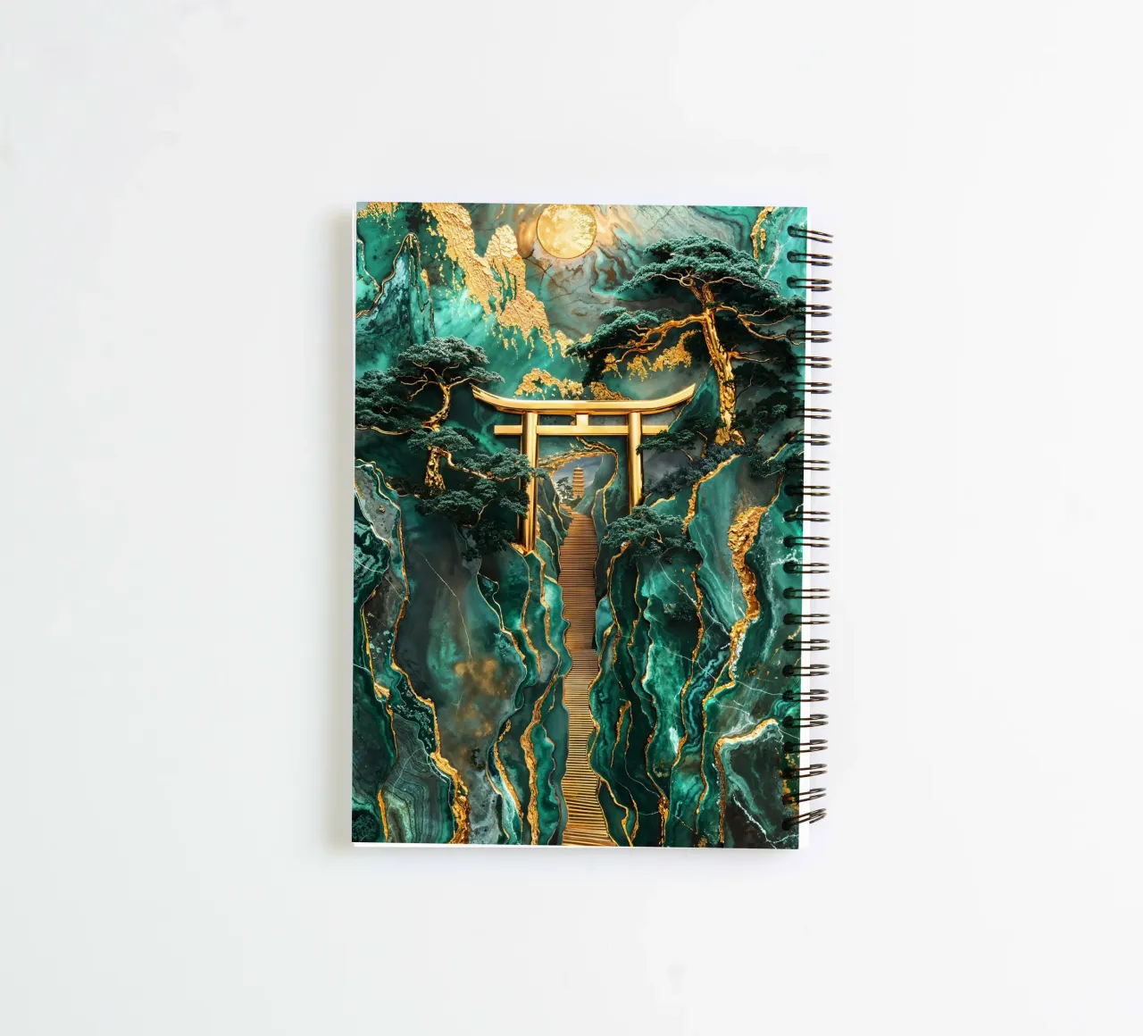 Jade Mountain Torii Path spiral notebook by Pixaverse