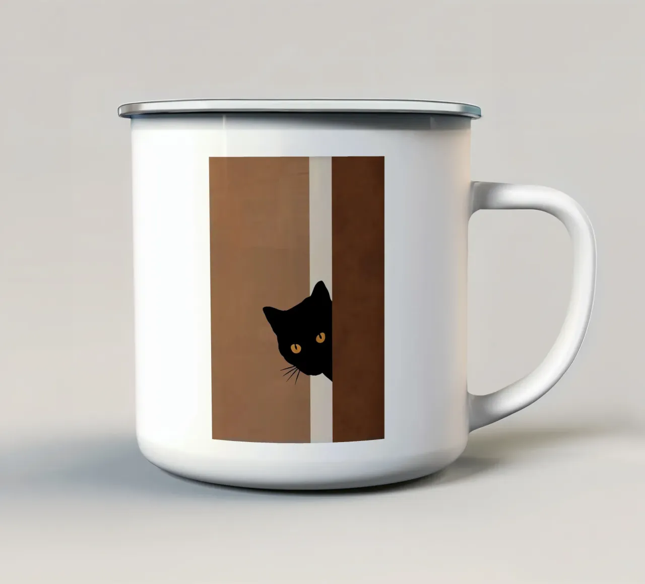 Gatto nero tazza in smalto da Kaden