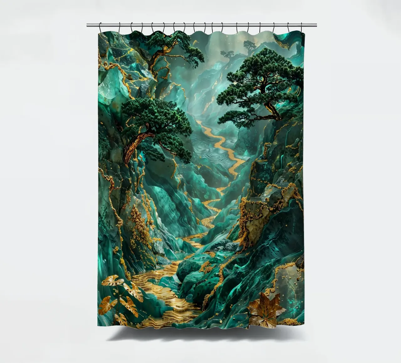 Golden Jungle Path tenda da doccia da Pixaverse