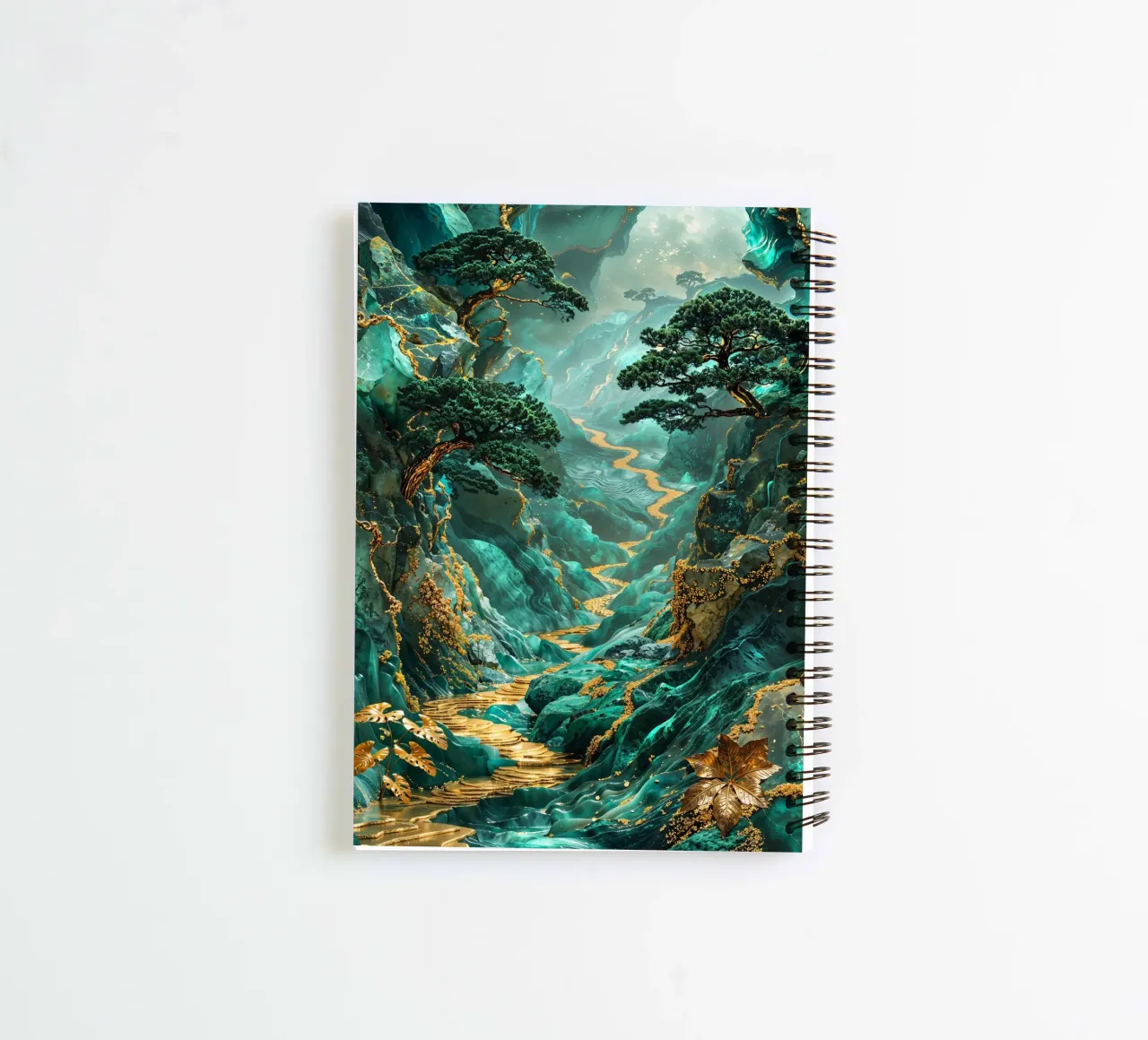 Golden Jungle Path spiral notebook by Pixaverse