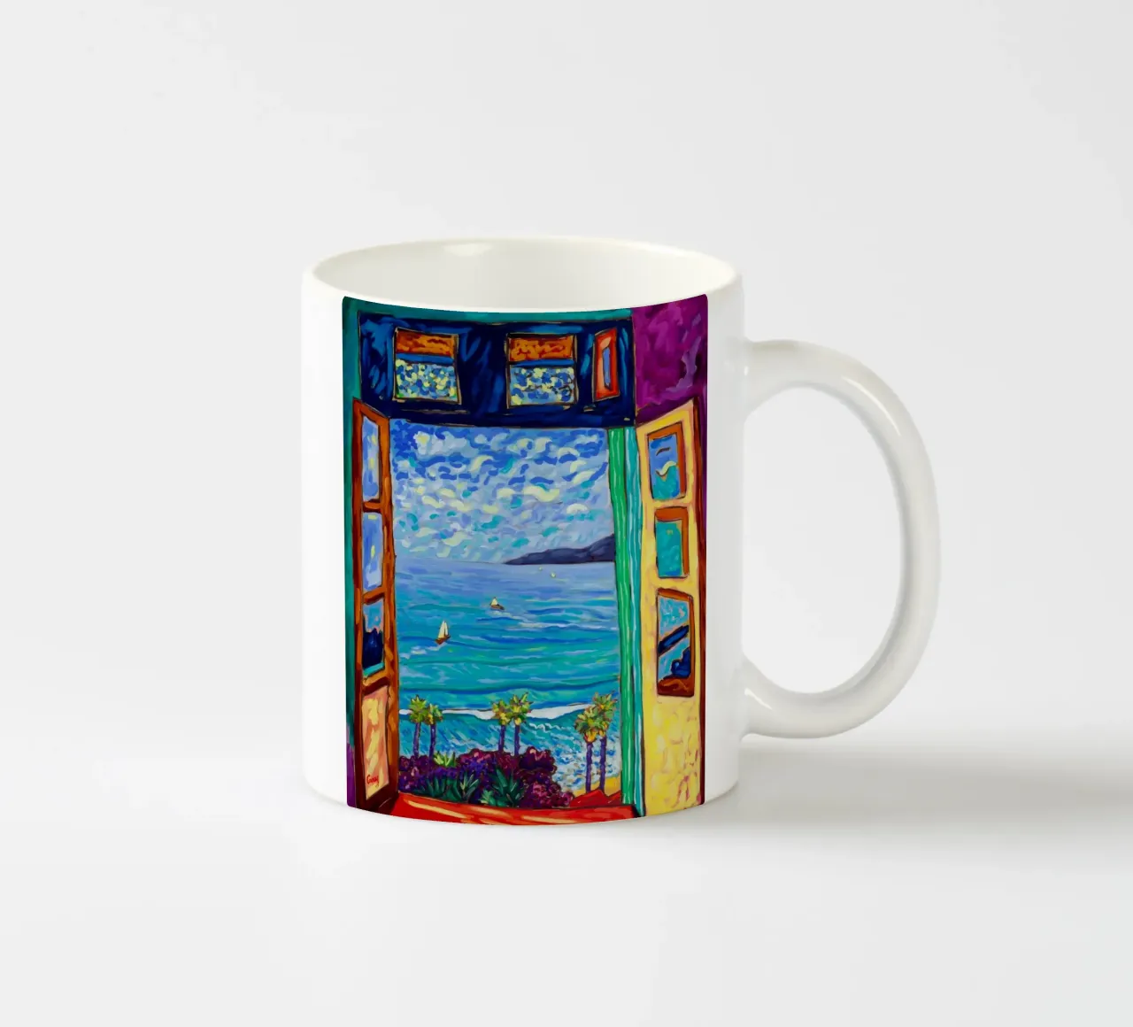 paesaggio marino acqua blu tazza in ceramica da briyan shop