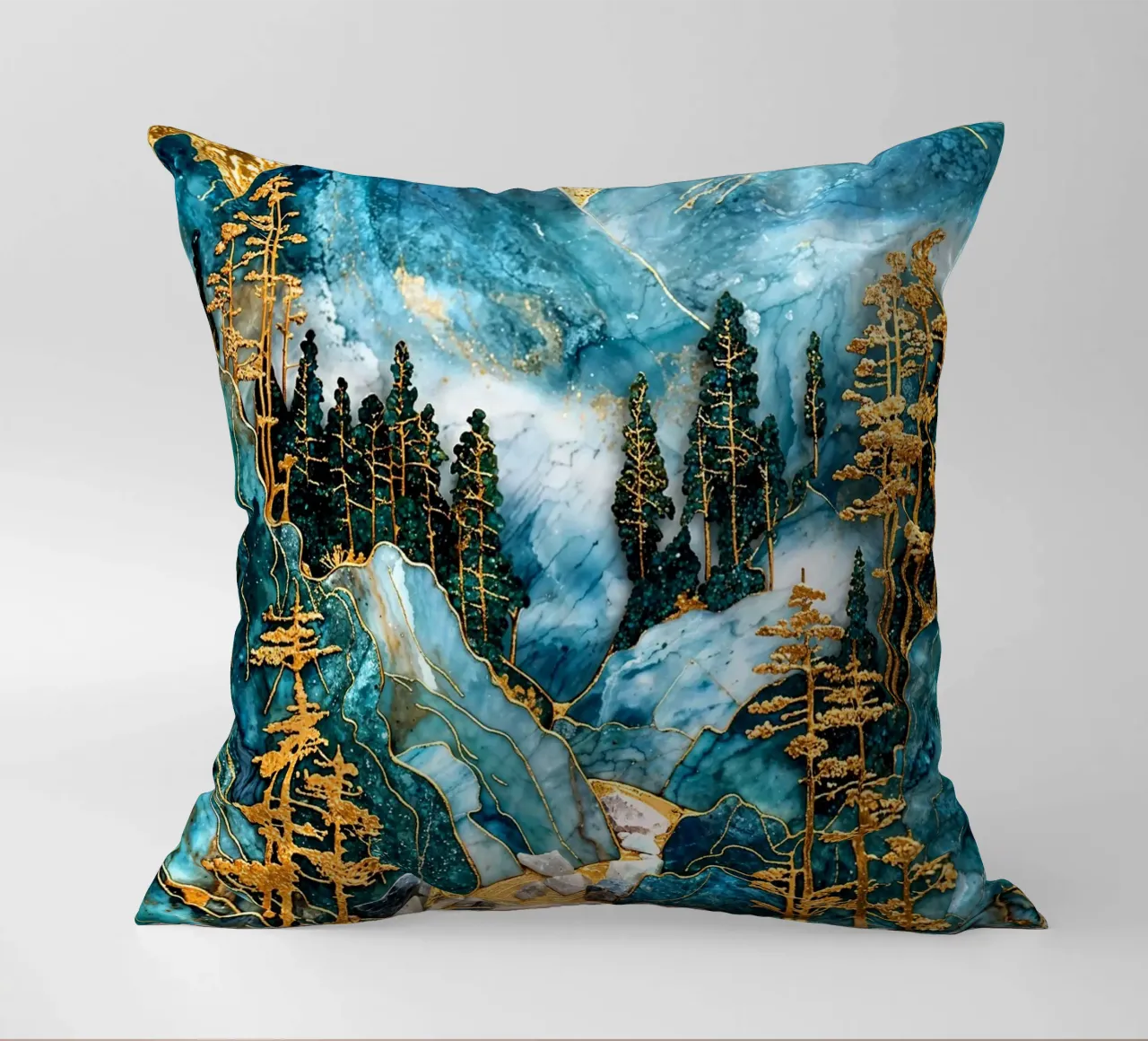 Sapphire Sunrise Mountains coussin de Pixaverse