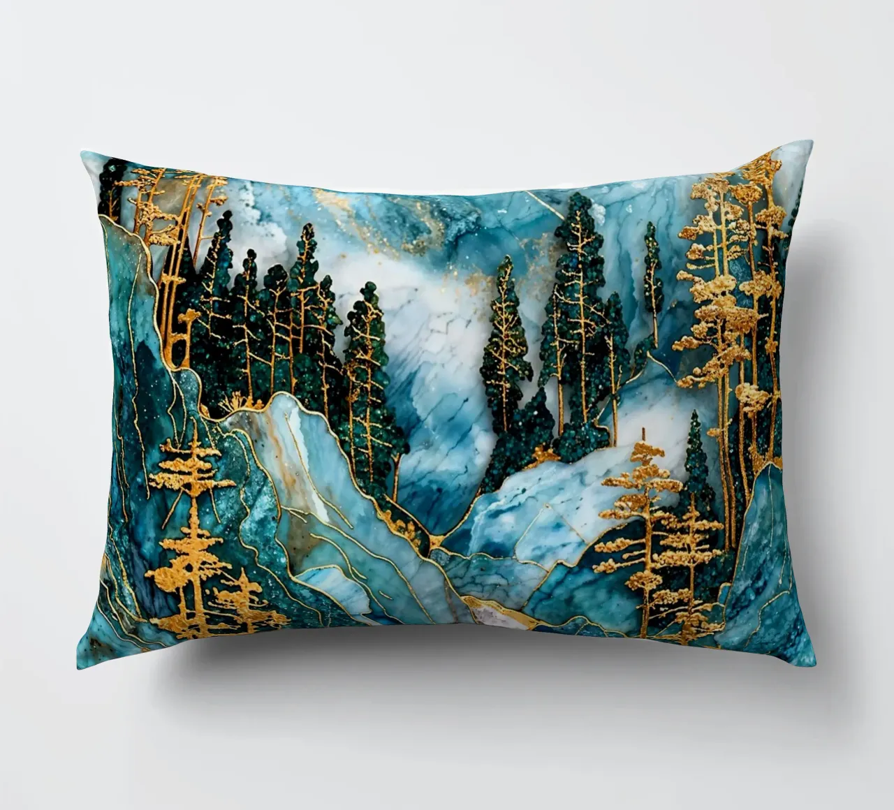 Sapphire Sunrise Mountains coussin de Pixaverse