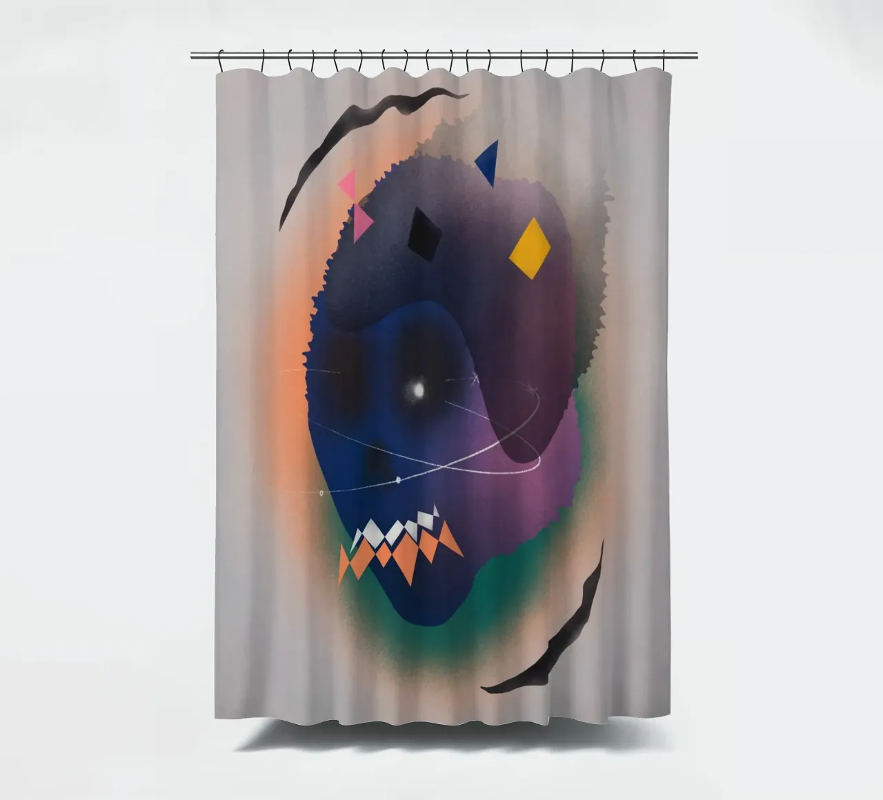 Cosmic composition 08 shower curtain by Little Dean
