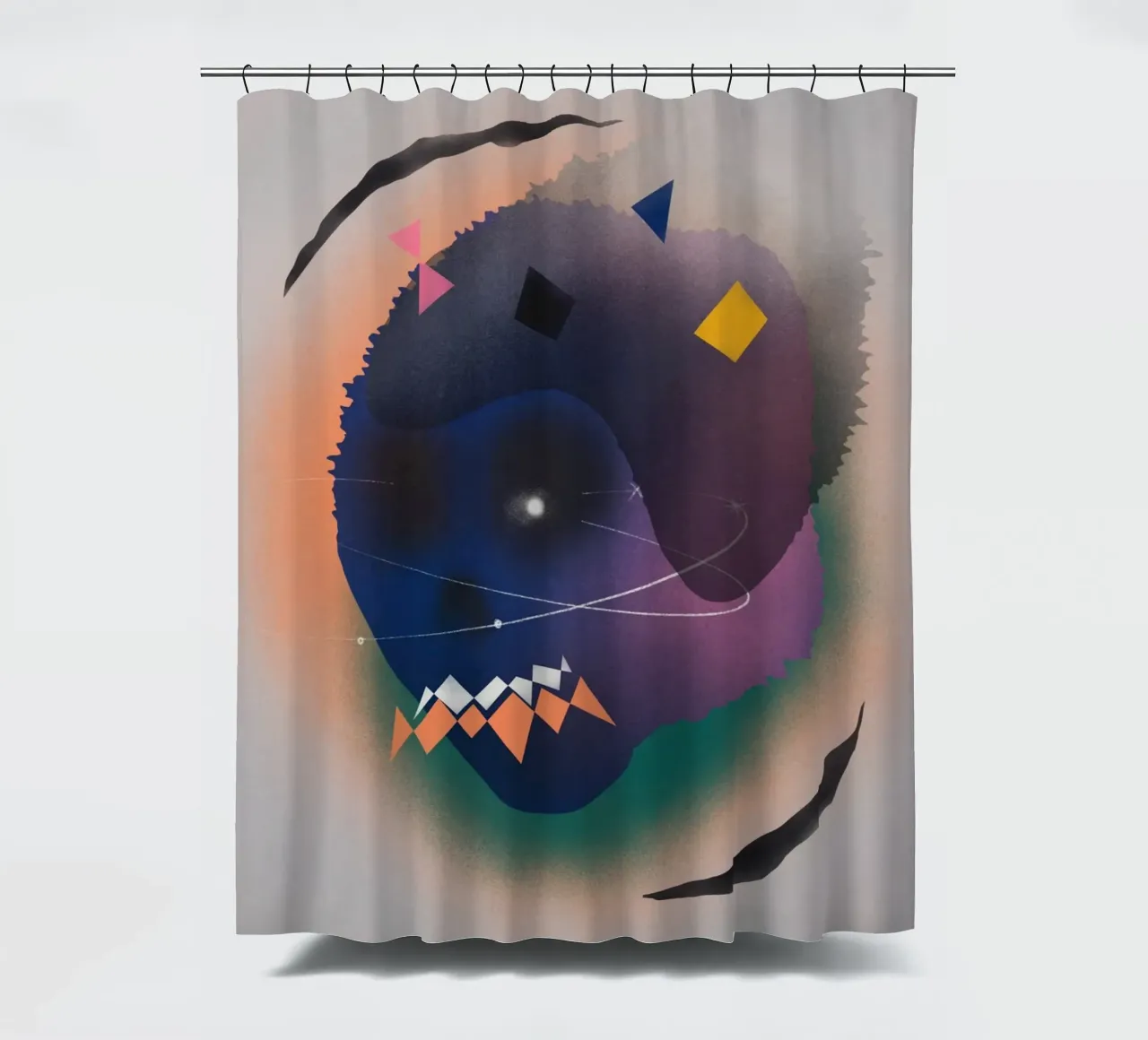 Cosmic composition 08 shower curtain by Little Dean