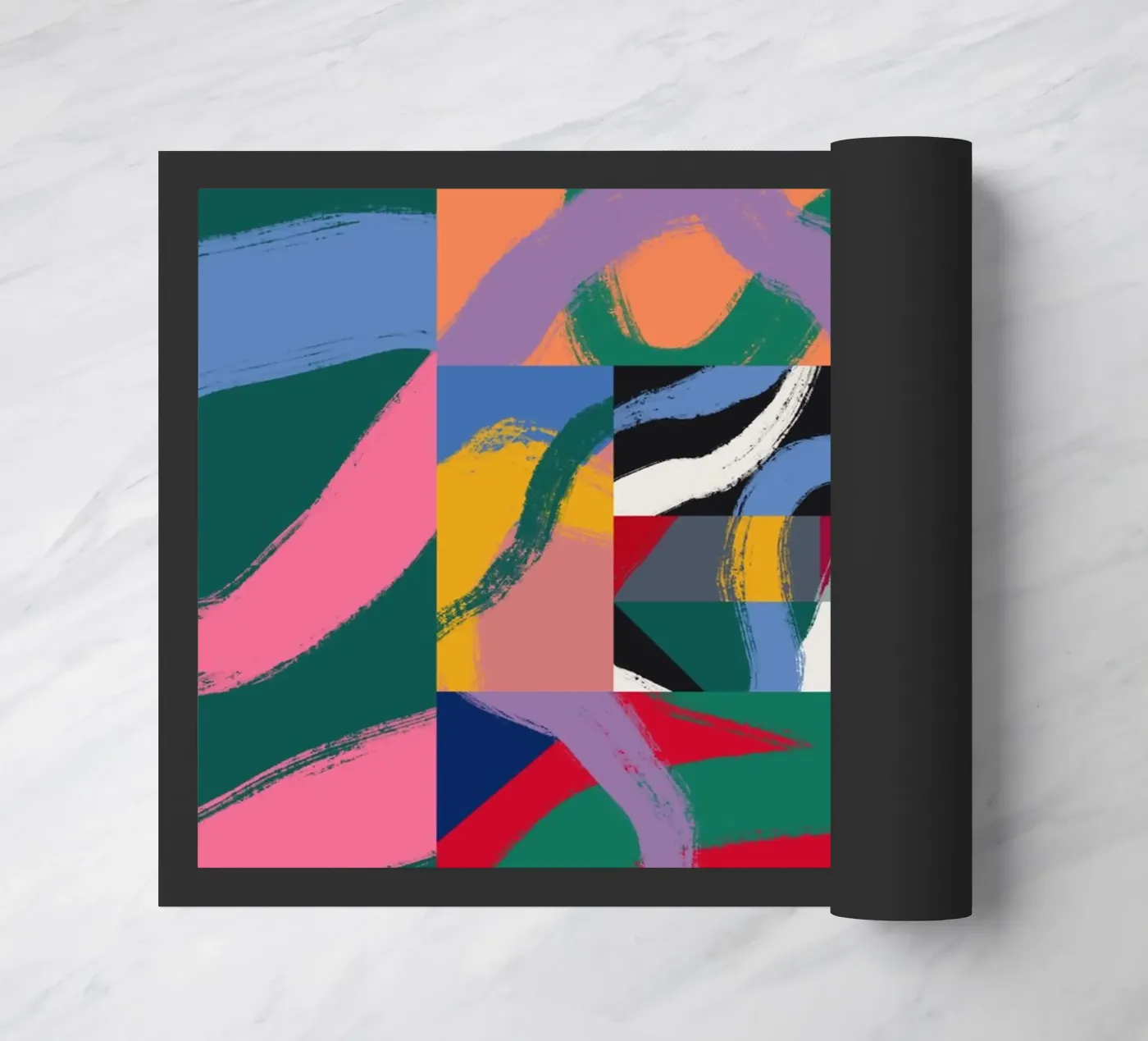 Maximalist abstract doormat by Little Dean