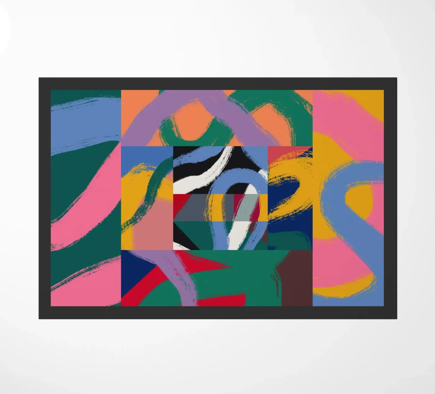 Maximalist abstract doormat by Little Dean