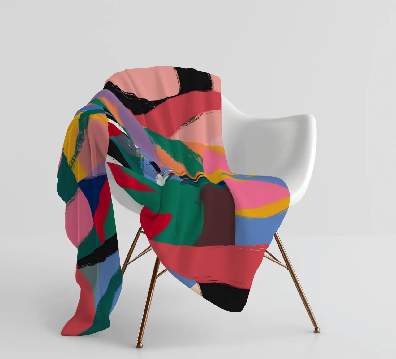 Maximalist abstract fleece blanket by Little Dean