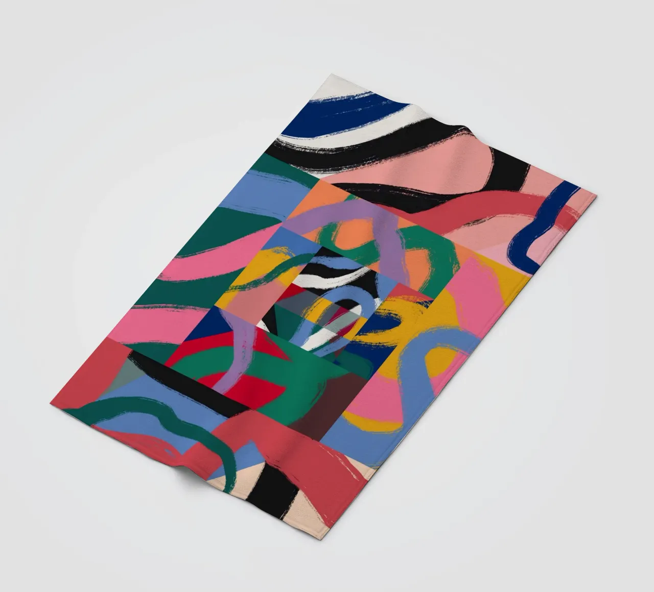 Maximalist abstract fleece blanket by Little Dean