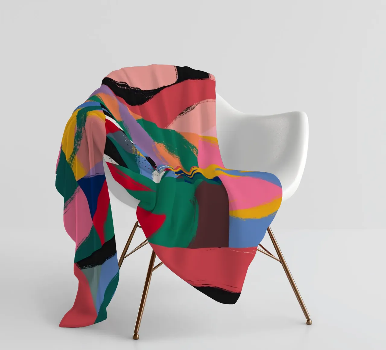 Maximalist abstract fleece blanket by Little Dean
