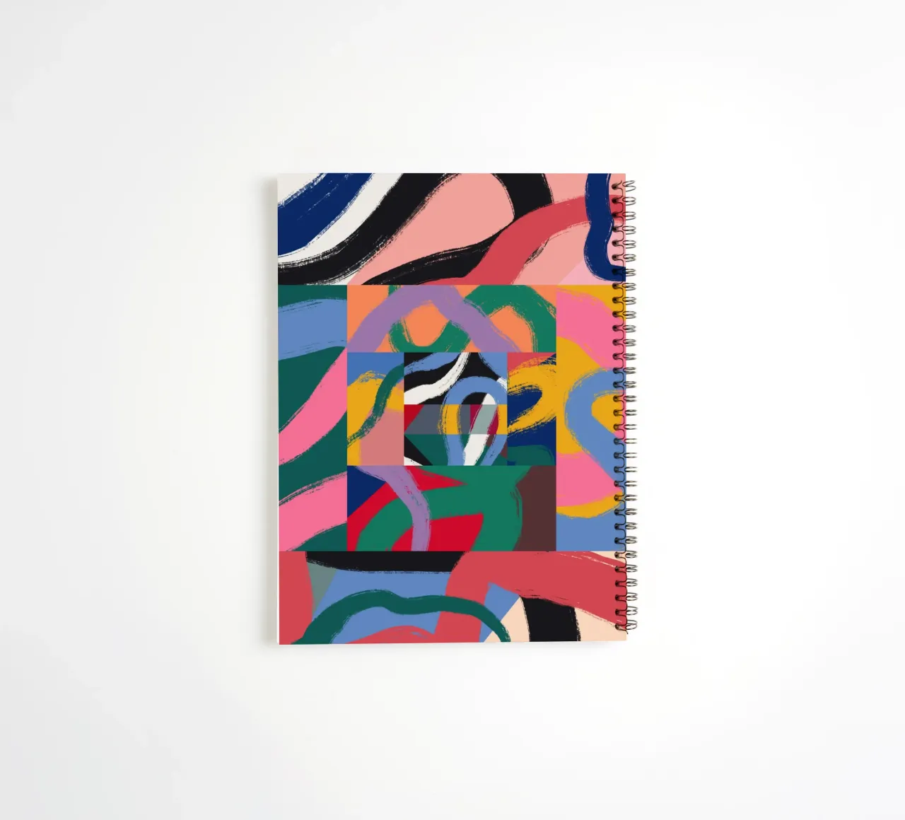 Maximalist abstract spiral notebook by Little Dean