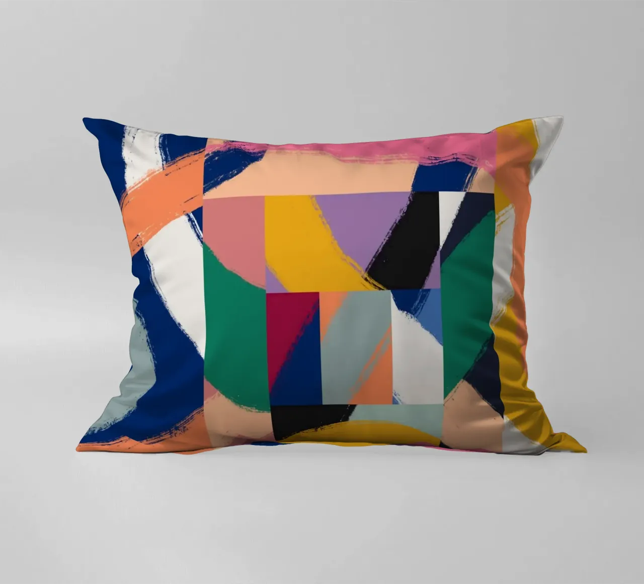 Maximalist abstract 02 decorative cushion by Little Dean