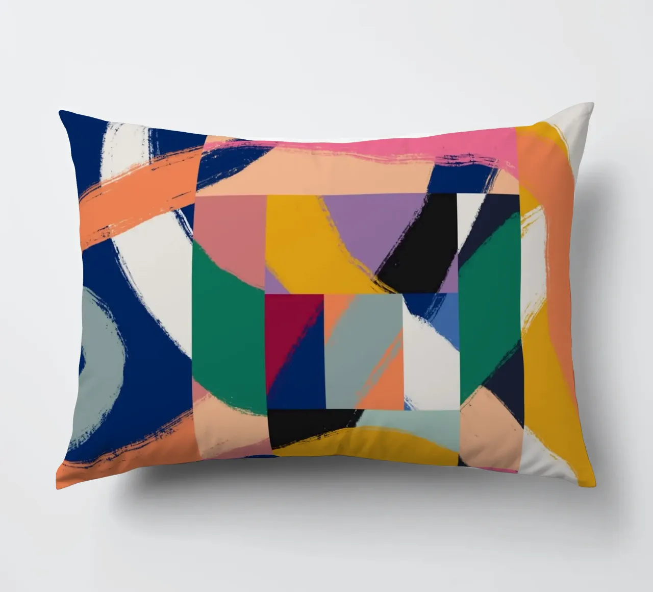 Maximalist abstract 02 decorative cushion by Little Dean